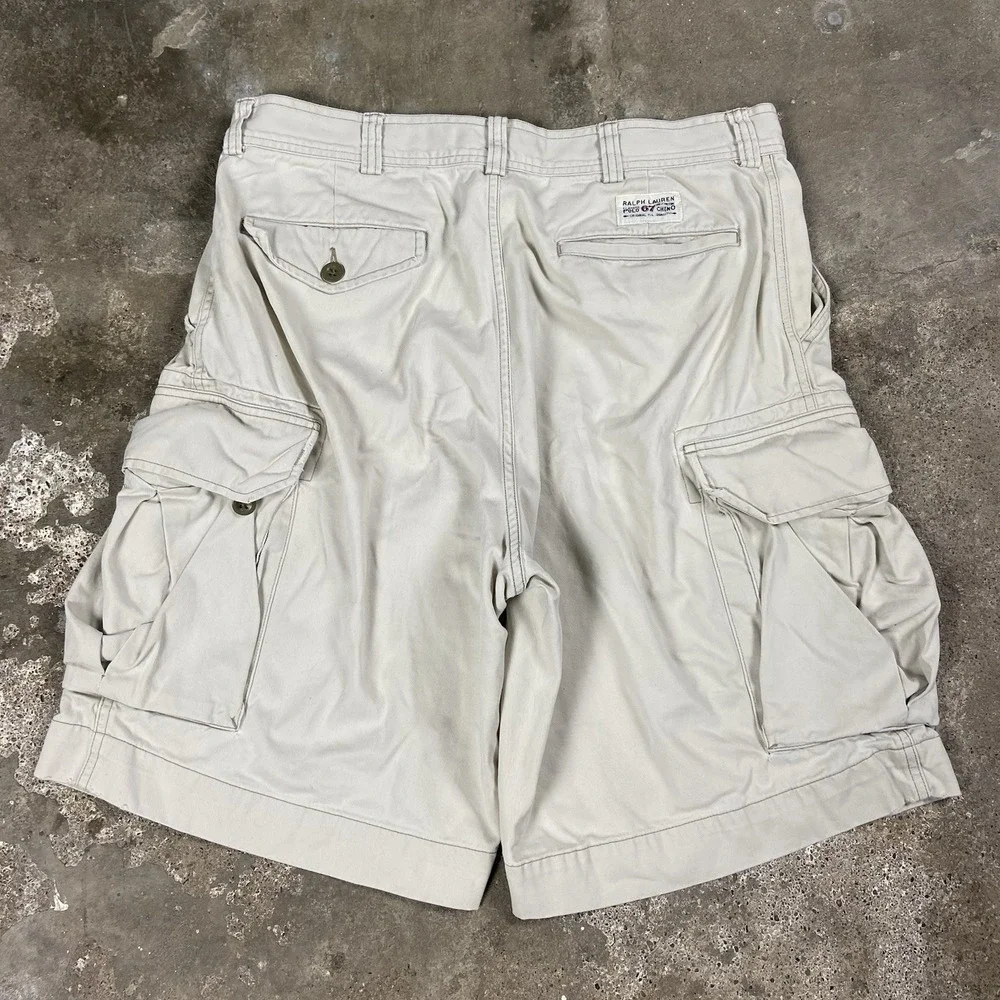 Polo Ralph Lauren Cargo Shorts Size 34 Beige Chino Casual Fit Utility Outdoor‎